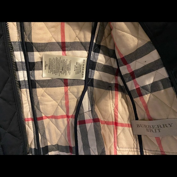 Burberry dark navy/plaid print jacket - Picture 2 of 6